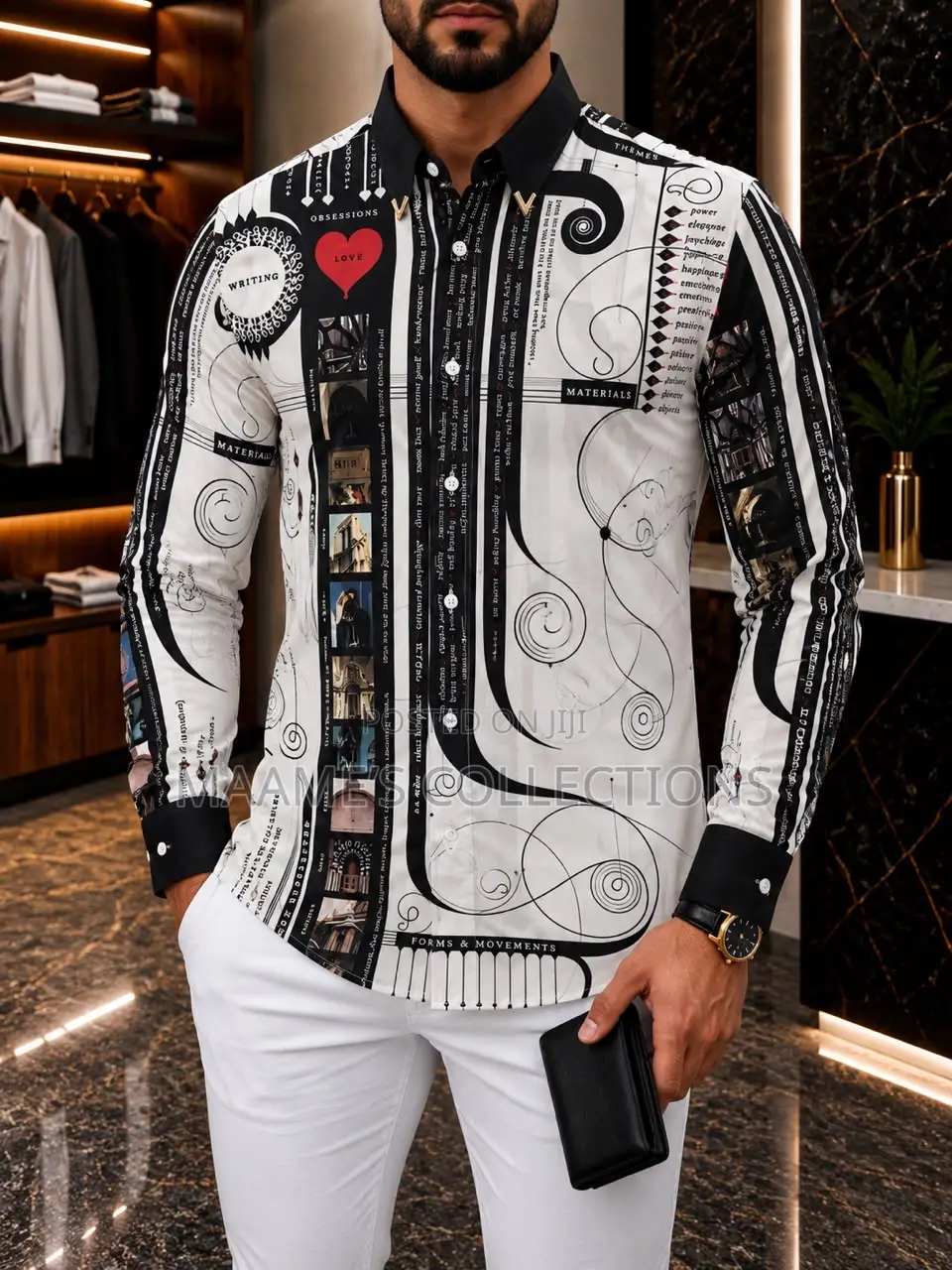 Men’S Long-Sleeved Button-Down Shirt