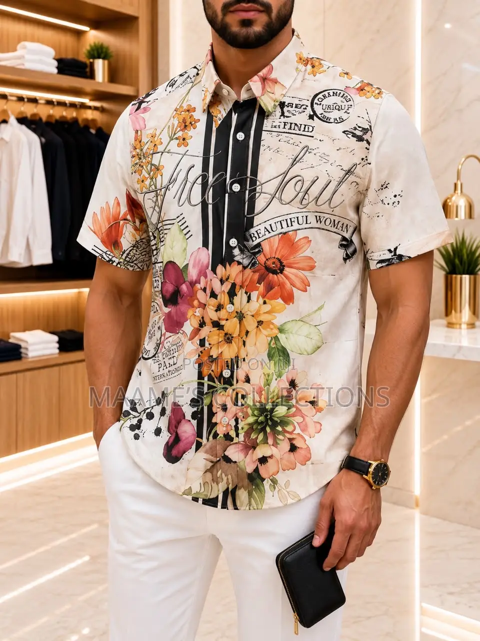 Men’s Premium Tropical Print Short Sleeve Shirt