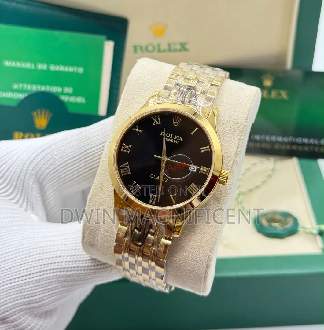 Rolex Geneve Quartz Watch With Roman Numerals