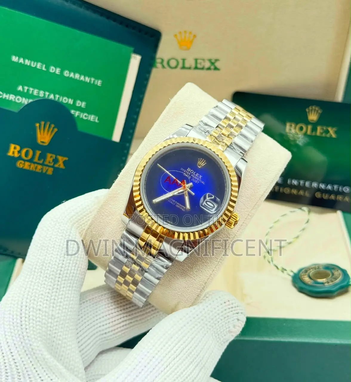 Rolex Geneve Quartz Watch With Roman Numerals