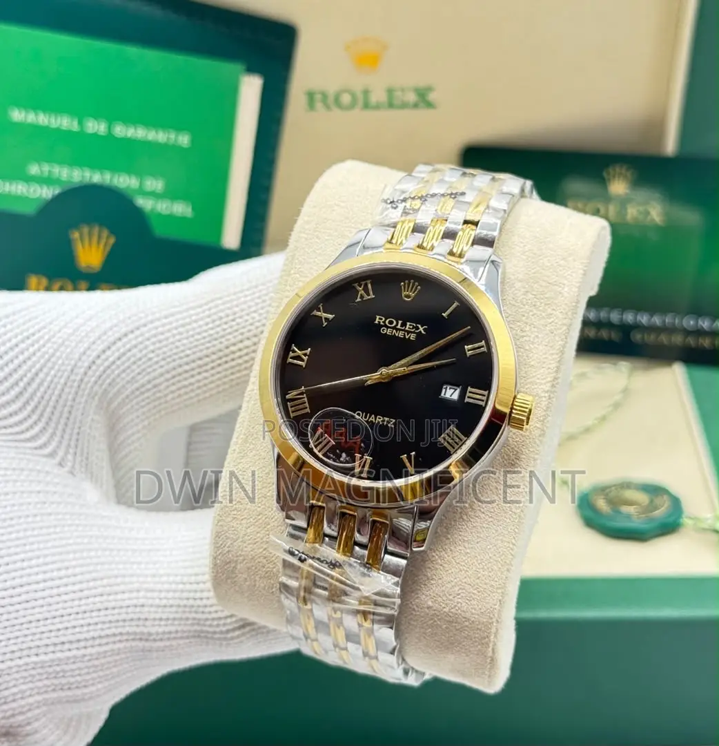 Rolex Geneve Quartz Watch With Roman Numerals