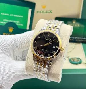 Rolex Geneve Quartz Watch With Roman Numerals