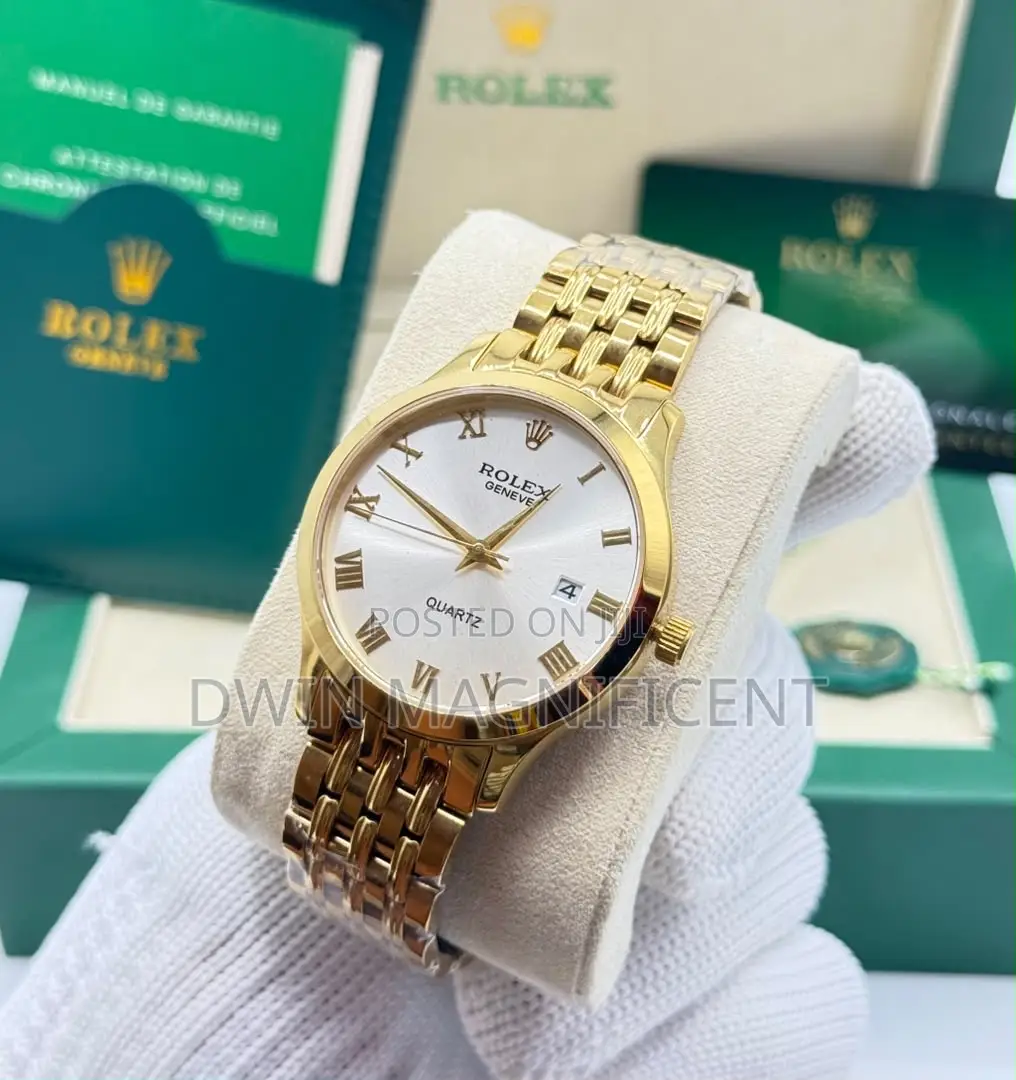 Rolex Geneve Quartz Watch With Roman Numerals