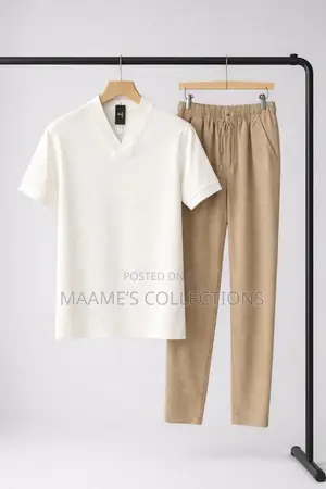 Men's Casual Top and Down Trouser 2-Piece Set