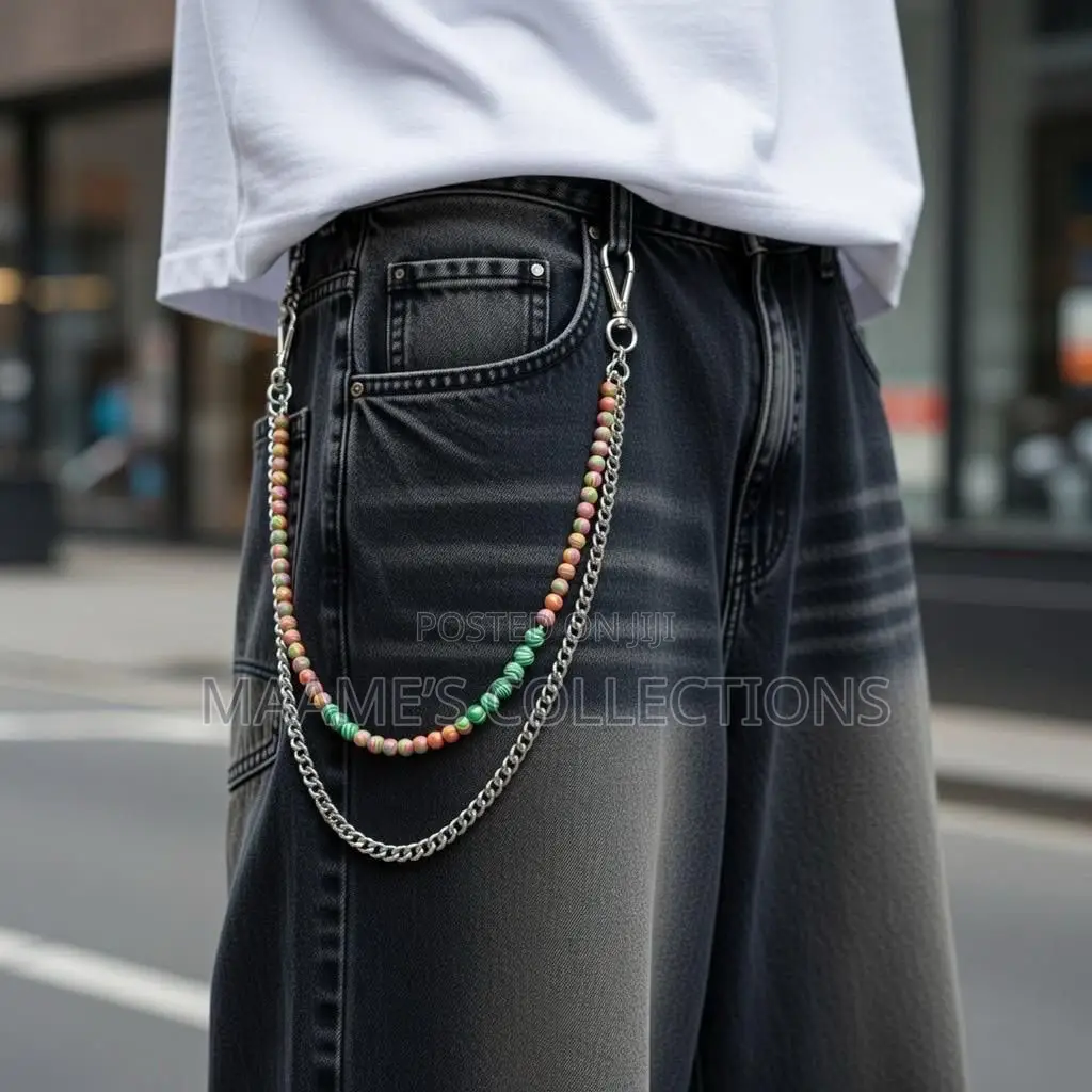 Unisex Beaded Wallet Chain / Jeans Chain