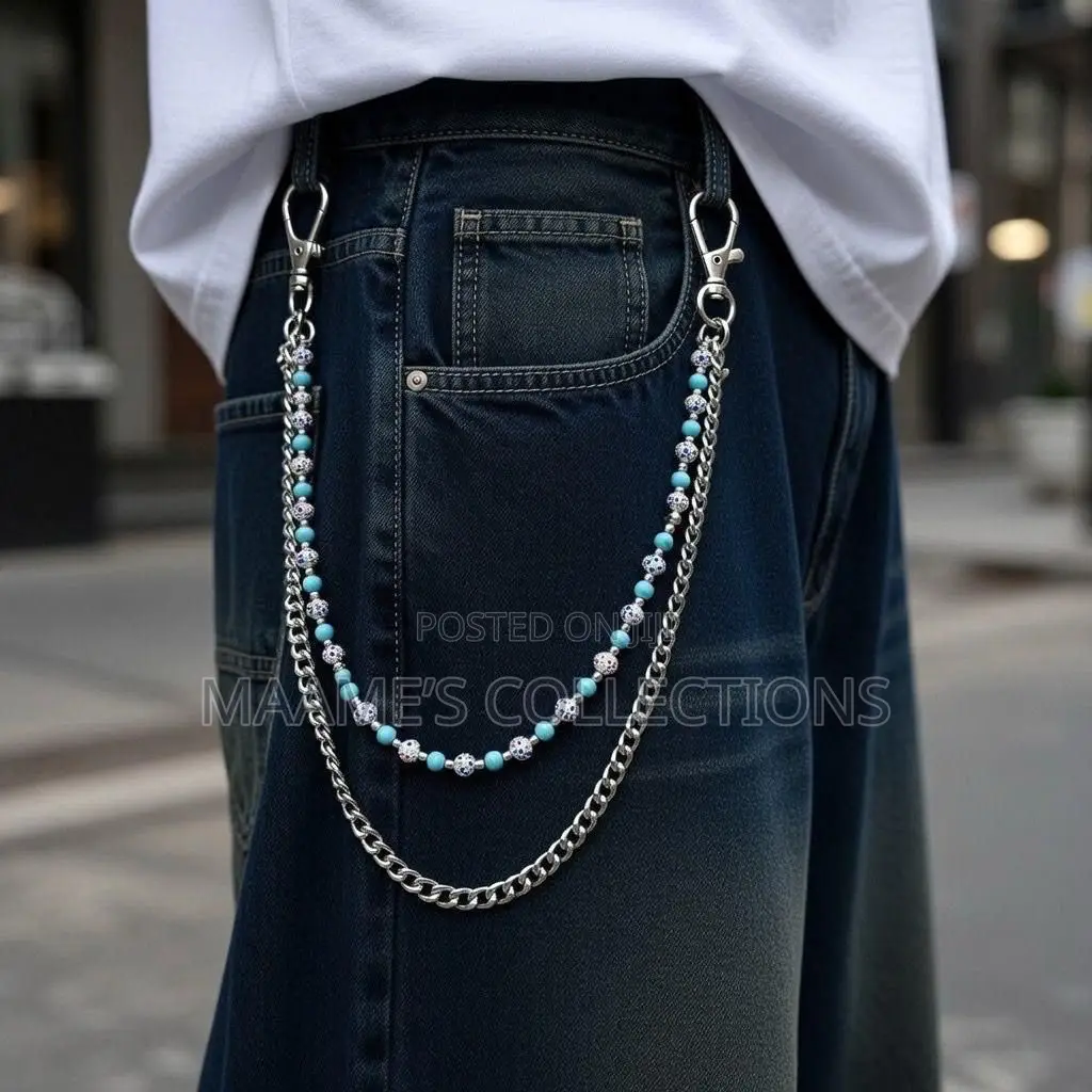 Unisex Beaded Wallet Chain / Jeans Chain