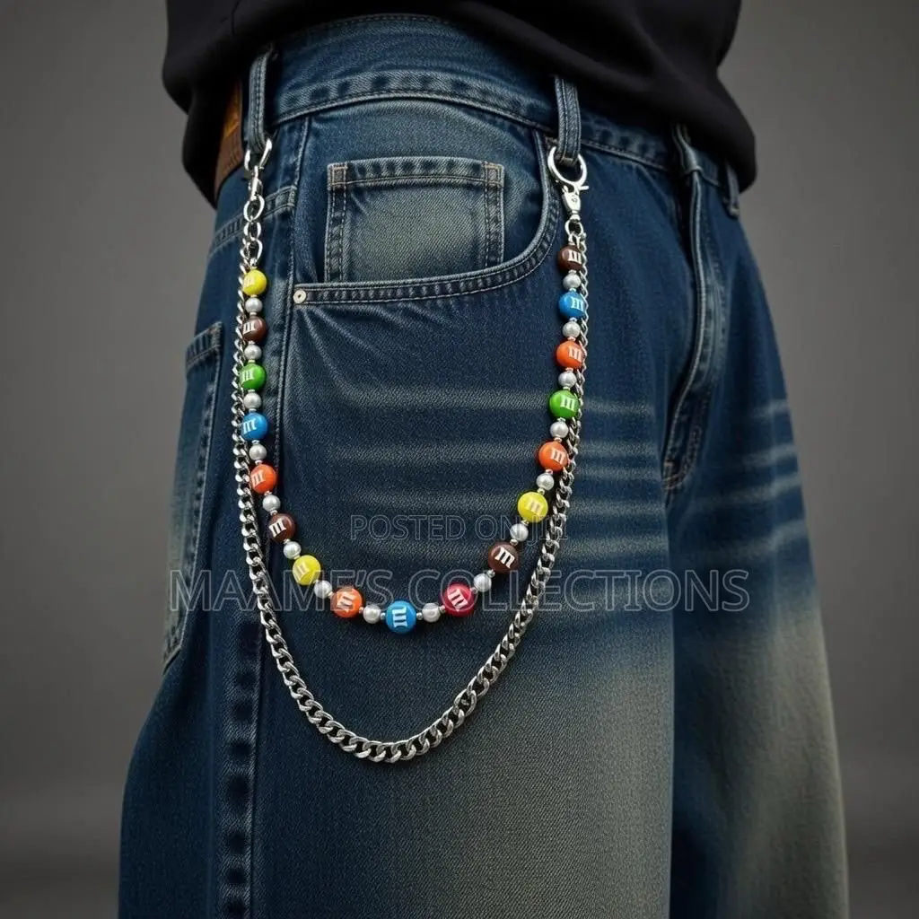 Unisex Beaded Wallet Chain / Jeans Chain