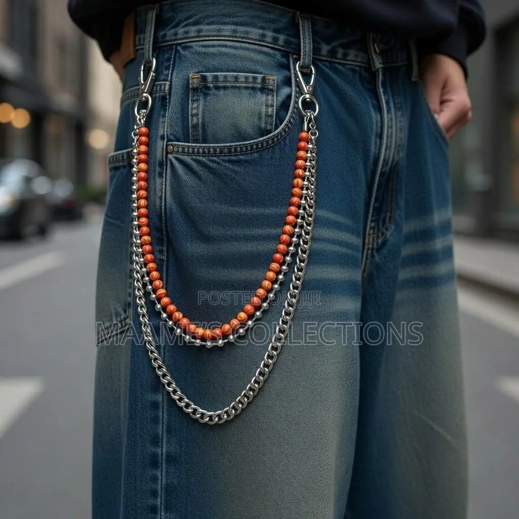 Unisex Beaded Wallet Chain / Jeans Chain