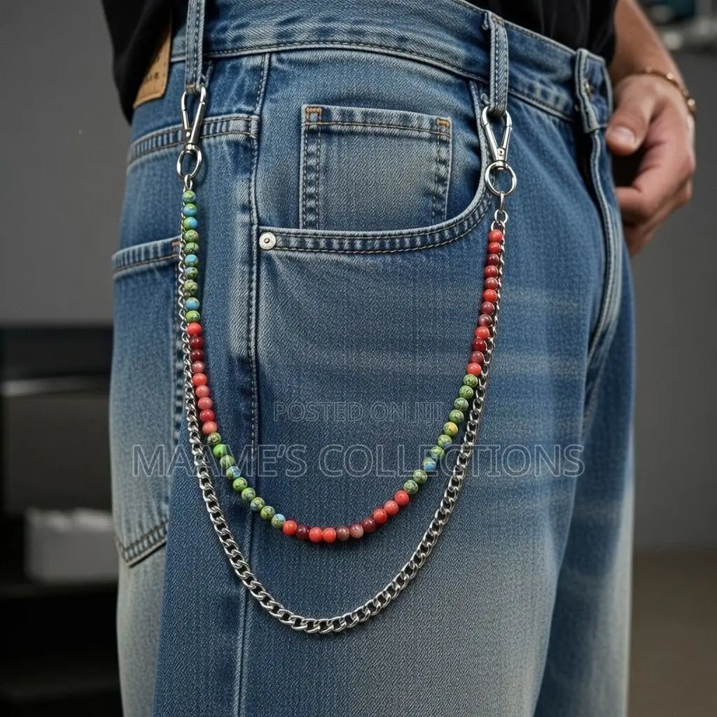 Unisex Beaded Wallet Chain / Jeans Chain