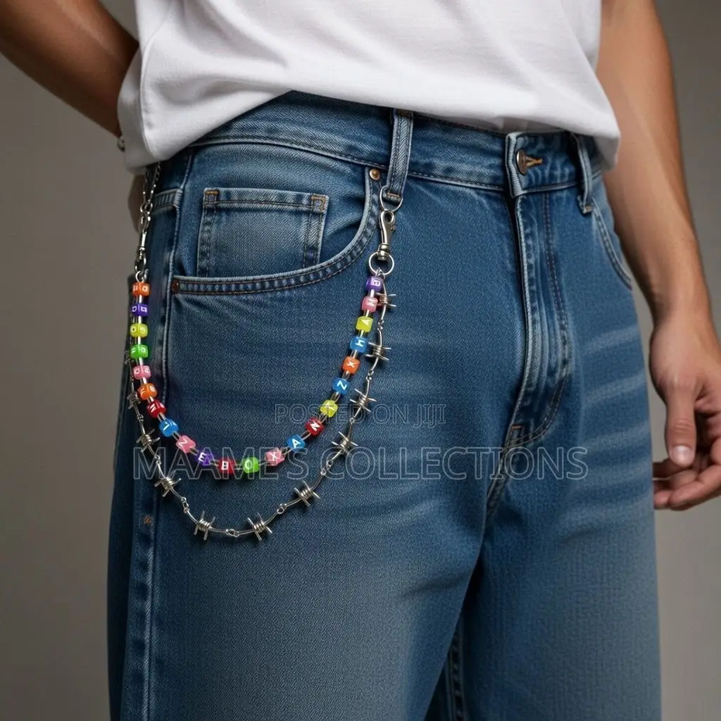 Unisex Beaded Wallet Chain / Jeans Chain