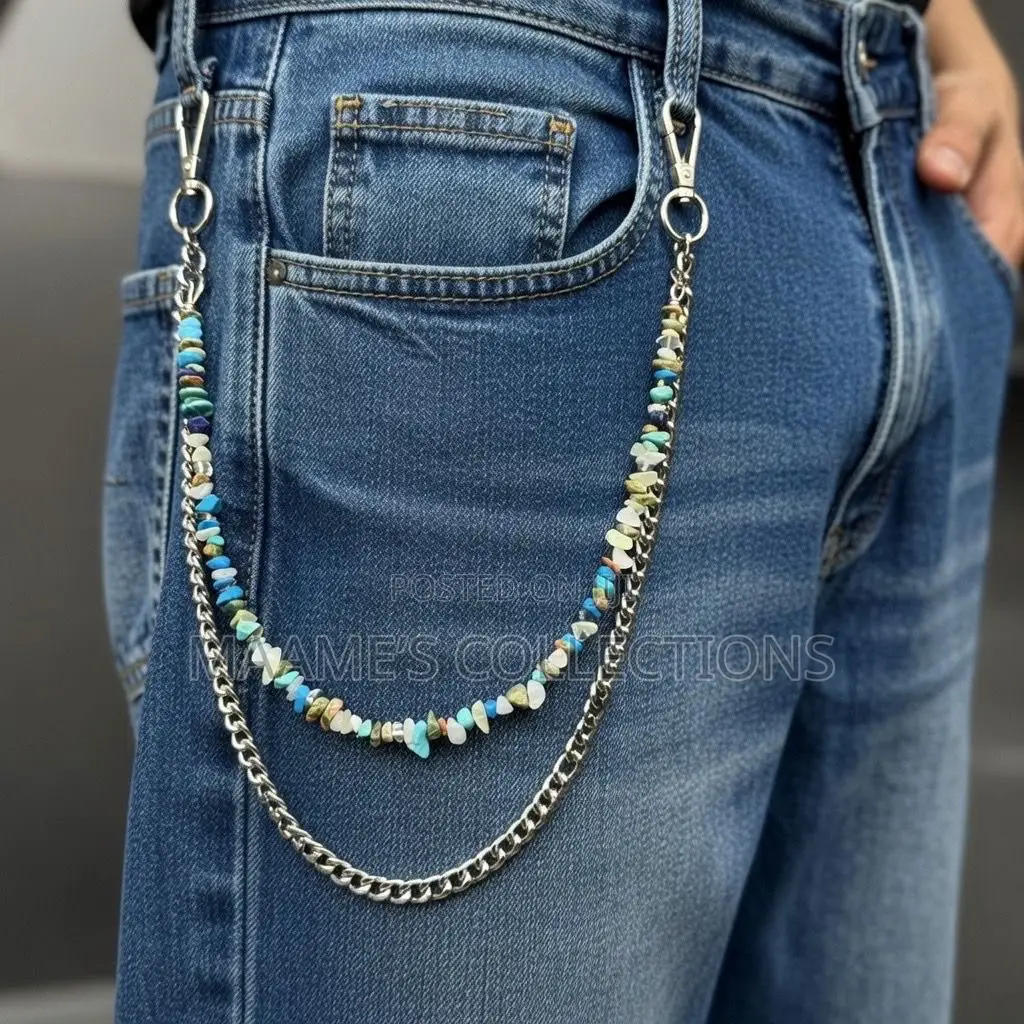 Unisex Beaded Wallet Chain / Jeans Chain