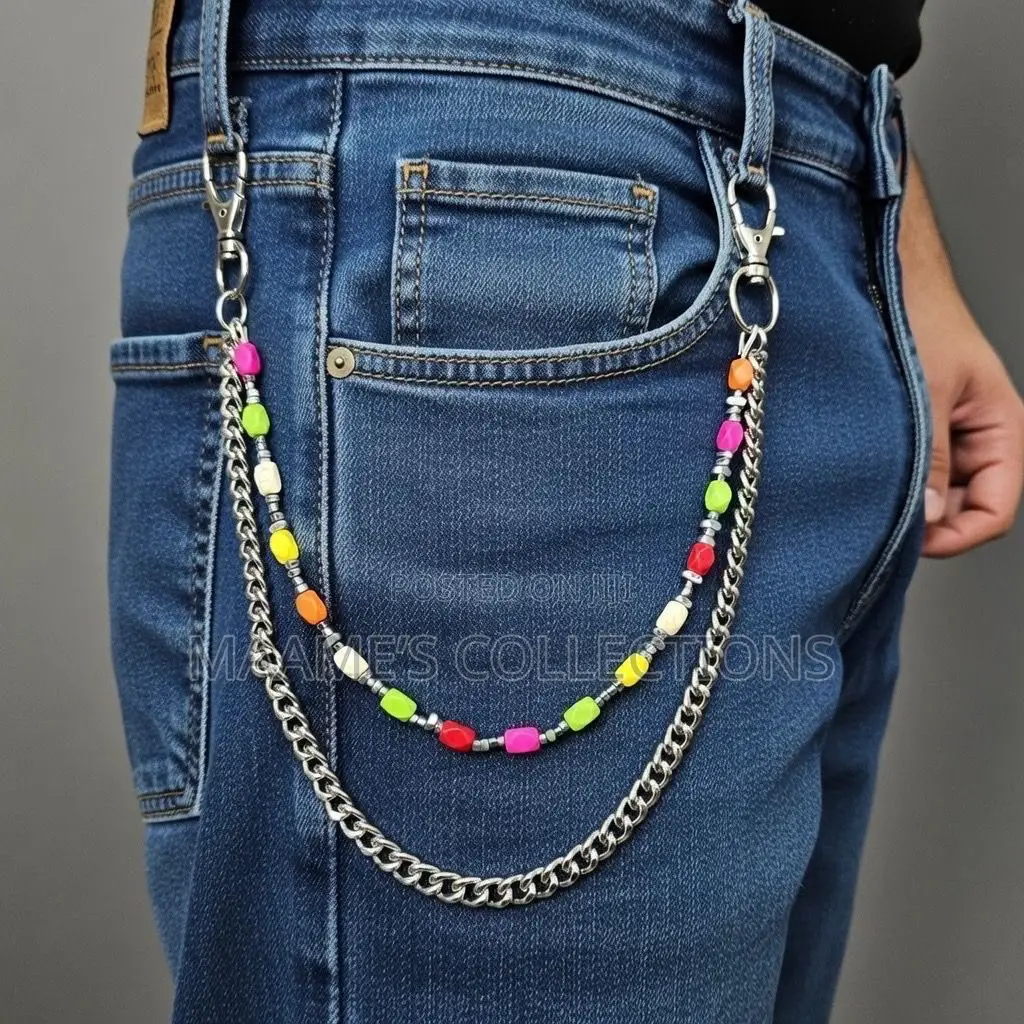 Unisex Beaded Wallet Chain / Jeans Chain