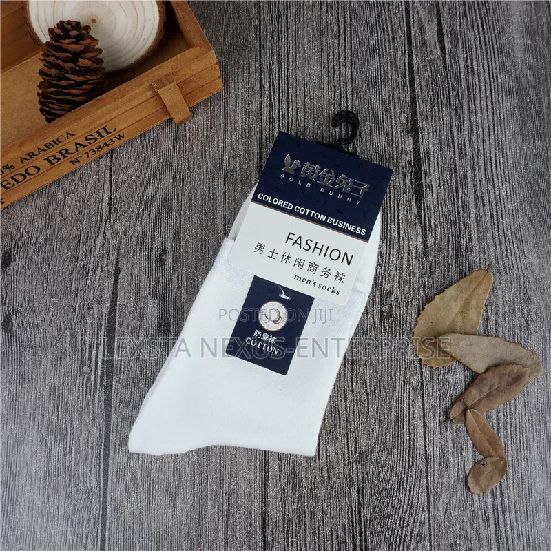 Mid-Calf Socks - Black ,White, Dark Grey, Dark Blue Light Grey