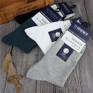 Mid-Calf Socks - Black ,White, Dark Grey, Dark Blue Light Grey