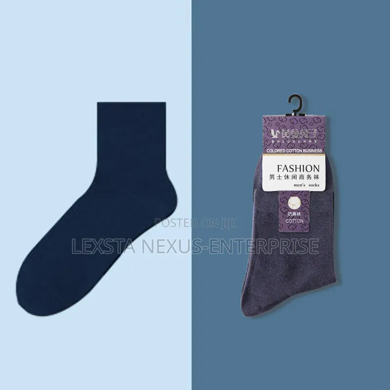 Mid-Calf Socks - Black ,White, Dark Grey, Dark Blue Light Grey