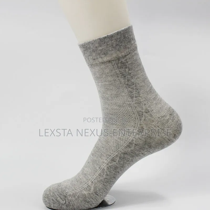 Mid-Calf Socks - Black ,White, Dark Grey, Dark Blue Light Grey