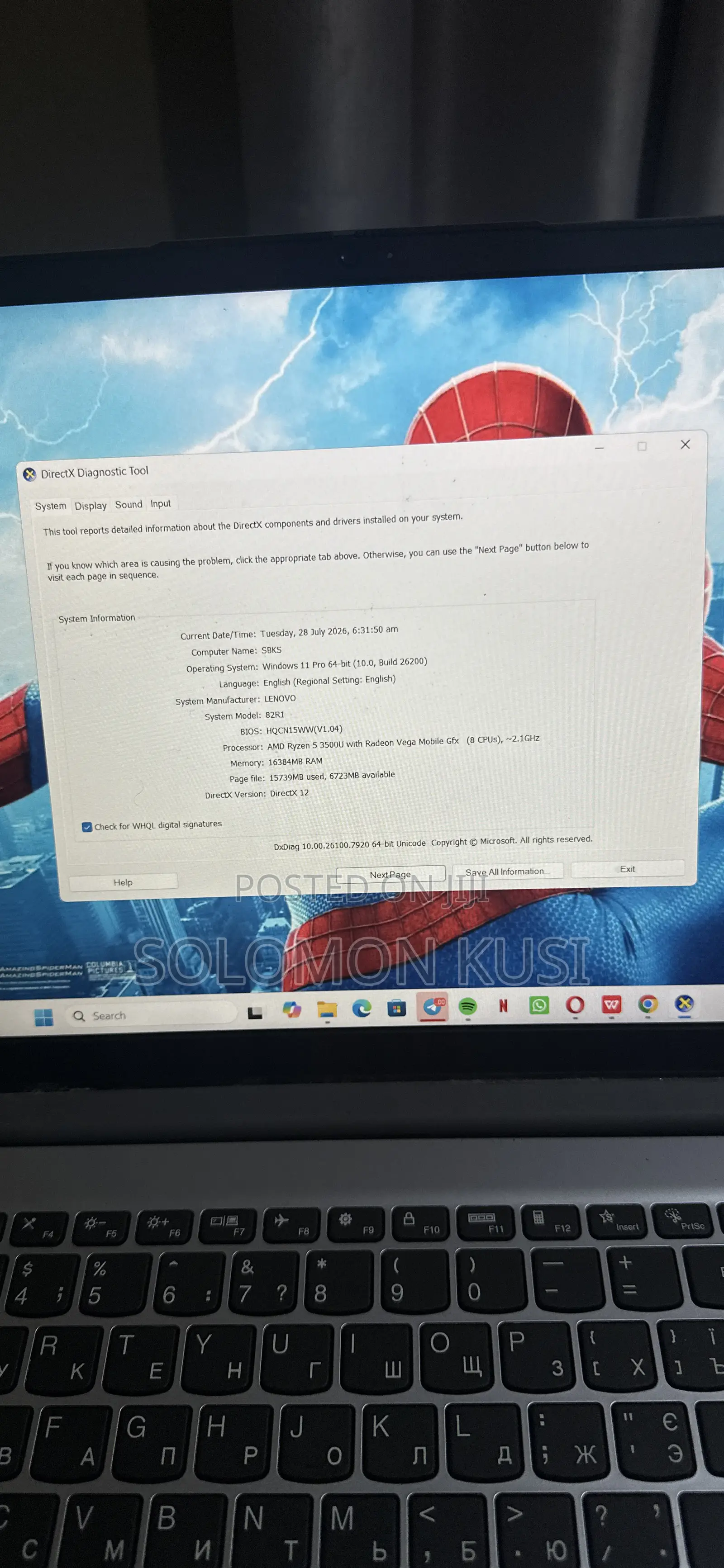 Laptop Lenovo IdeaPad 1 16GB AMD Ryzen 5 SSD 256GB