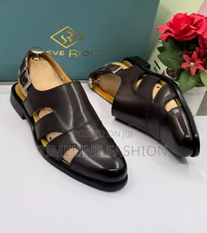 Coffee Brown Steve Riot Men's Leather Shoe Sandals 
650 Cedis