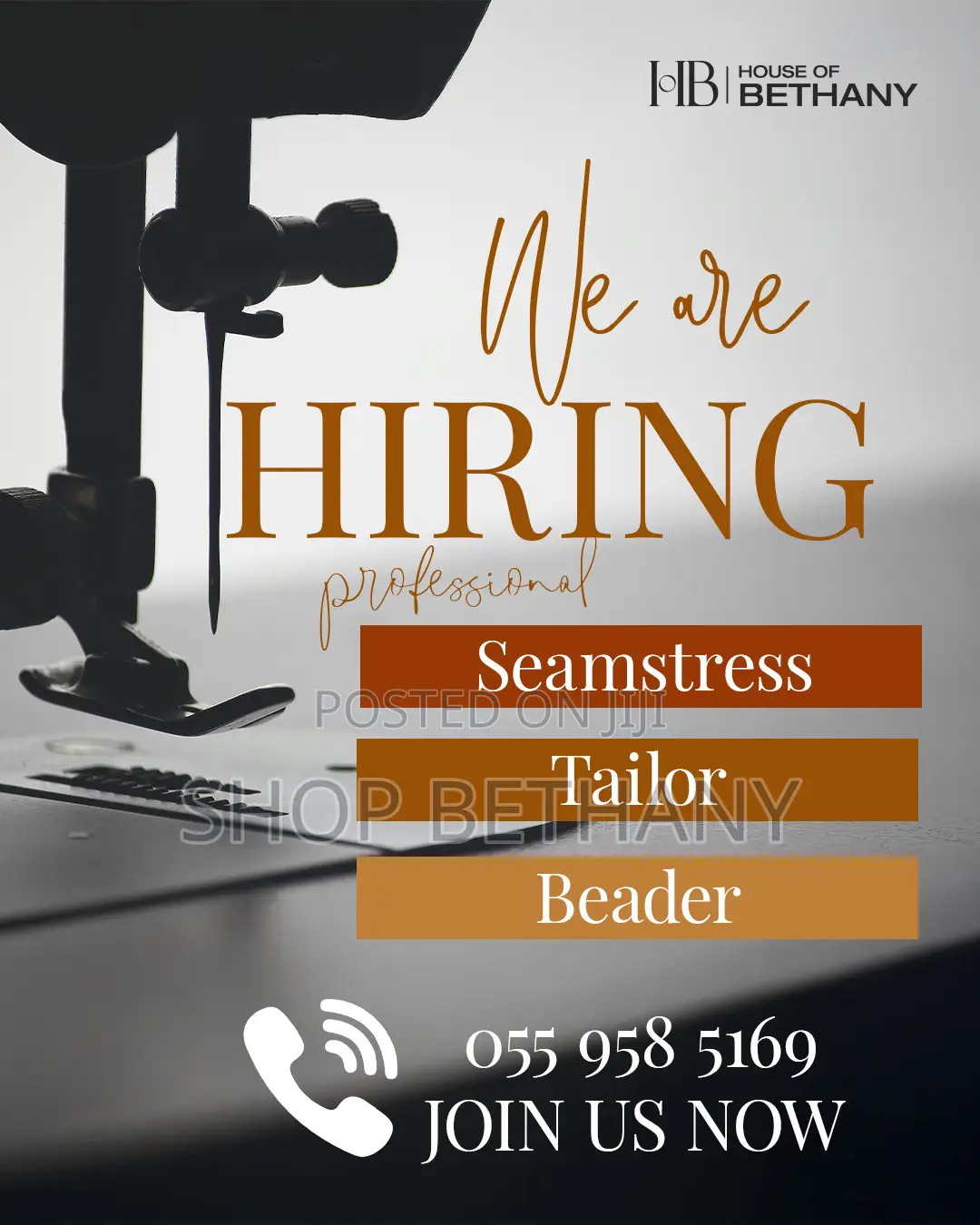 Seamstress or Tailor Needed for Immediate Employment