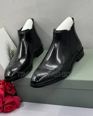 Berluti Executive Men's Black Leather Ankle Boots