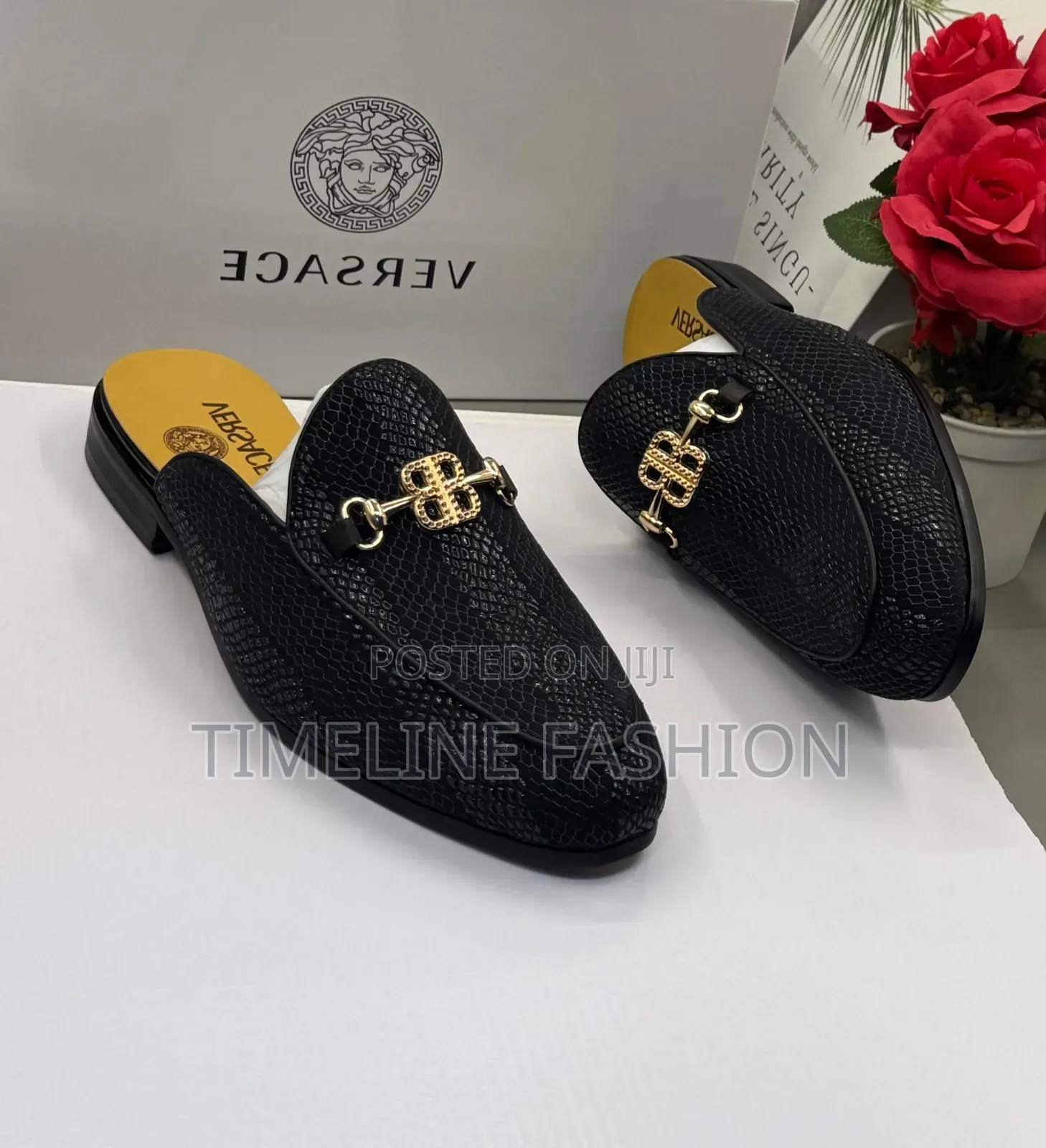 Versace Executive Men's Stylish Half Shoes 39-46 Black