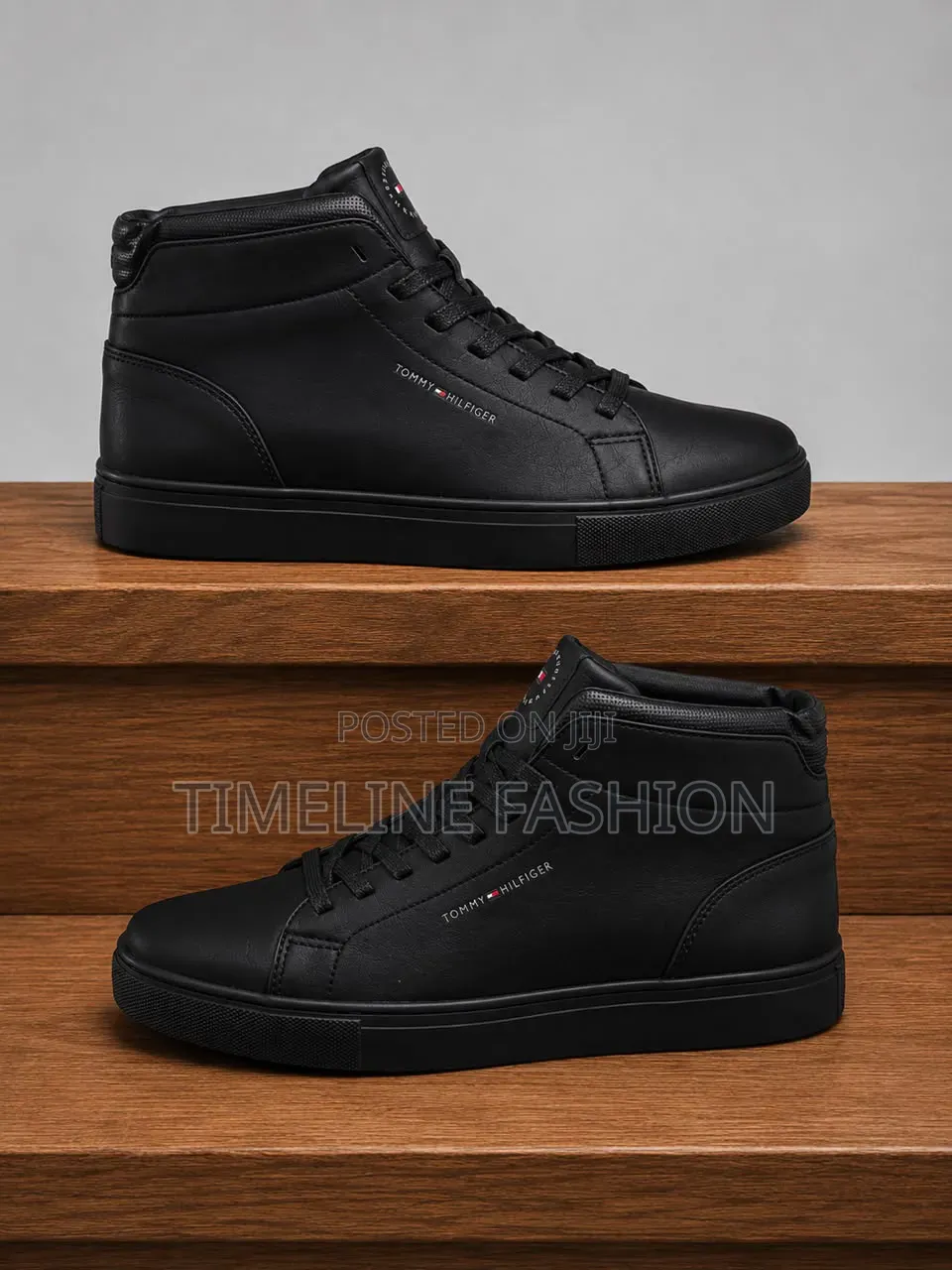 Tommy Hilfiger Classic Men's Black Leather Ankle Boots 
600 Cedis