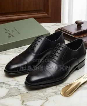 Genuine Leather Berluti Toe Cap Lace Up Shoes 39-46 Black