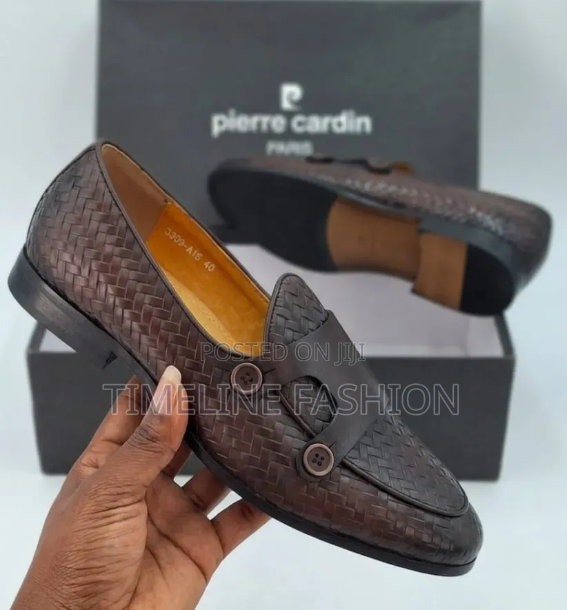 Coffee Brown Pierre Cardin Men's Monk Strap Shoes