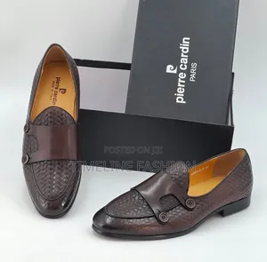 Coffee Brown Pierre Cardin Men's Monk Strap Shoes