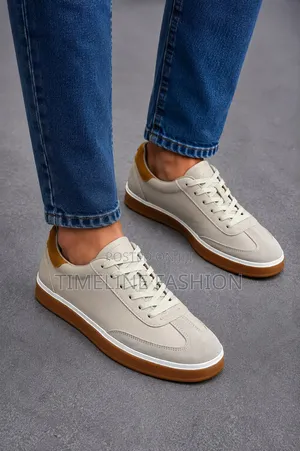 Loro Piana Fashionable Leather Sneakers Beige Colour