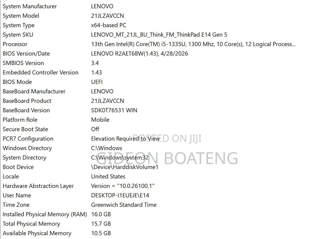 Laptop Lenovo ThinkPad E14 Gen 5 16GB Intel Core i5 SSD 512GB
