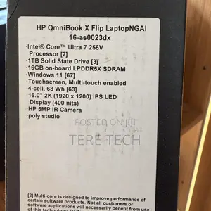 New Laptop HP OmniBook X Flip 16" 16GB Intel Core Ultra 7 SSD 1T