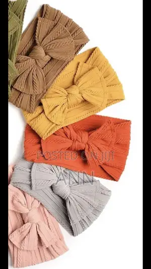 5 Nylon Headband With Bows for Baby Girls