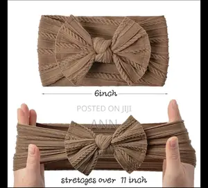 5 Nylon Headband With Bows for Baby Girls