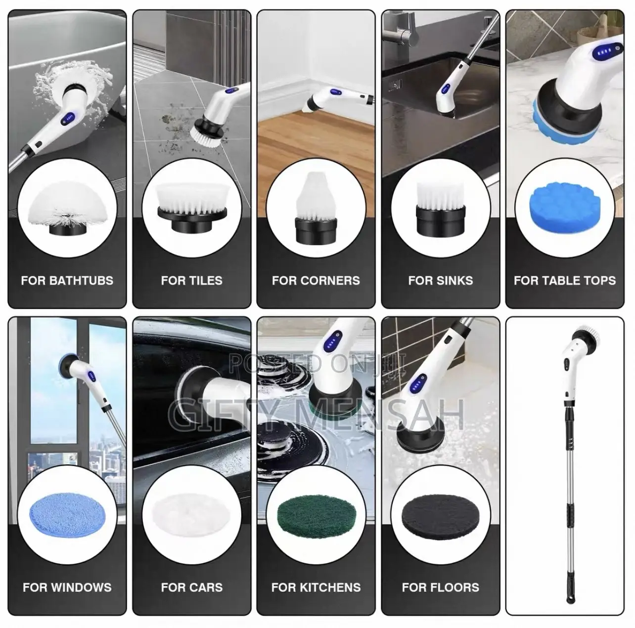 9 in 1 Multifunctional Electric Cleaning Brush