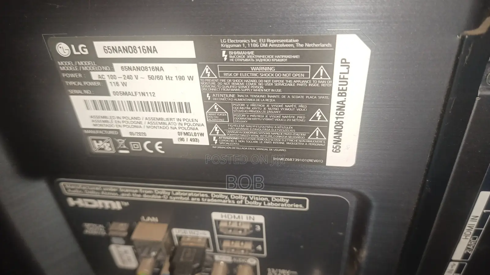 LG TV 65 inches nano81