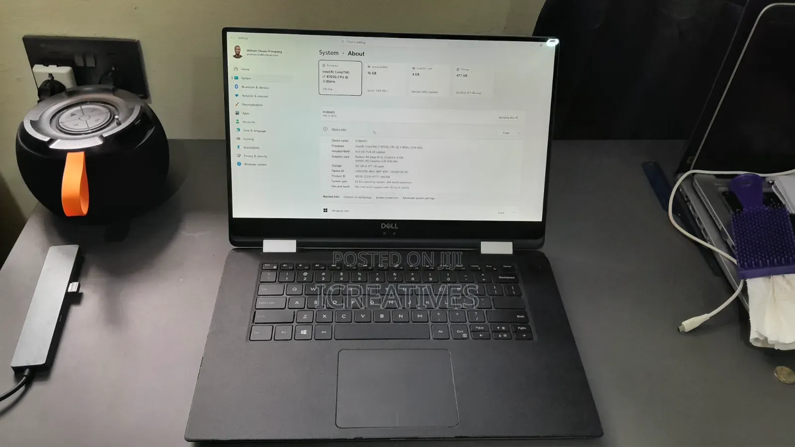 Laptop Dell XPS 15 9575 2-in-1 16GB Intel Core i7 SSD 500GB