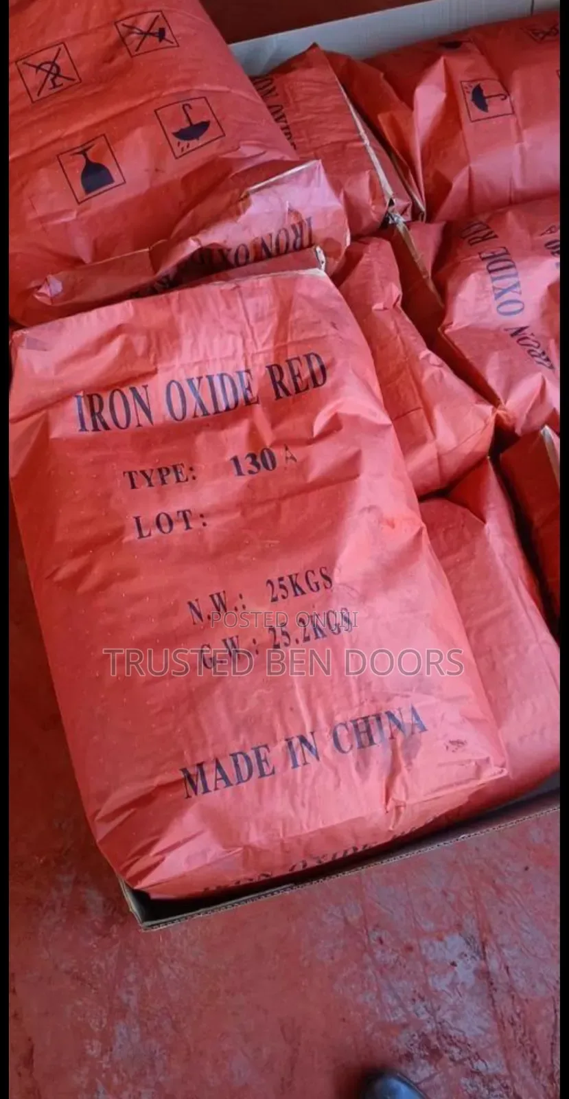 Red Colour Pigment Iron Oxide 25kg for Construction Works