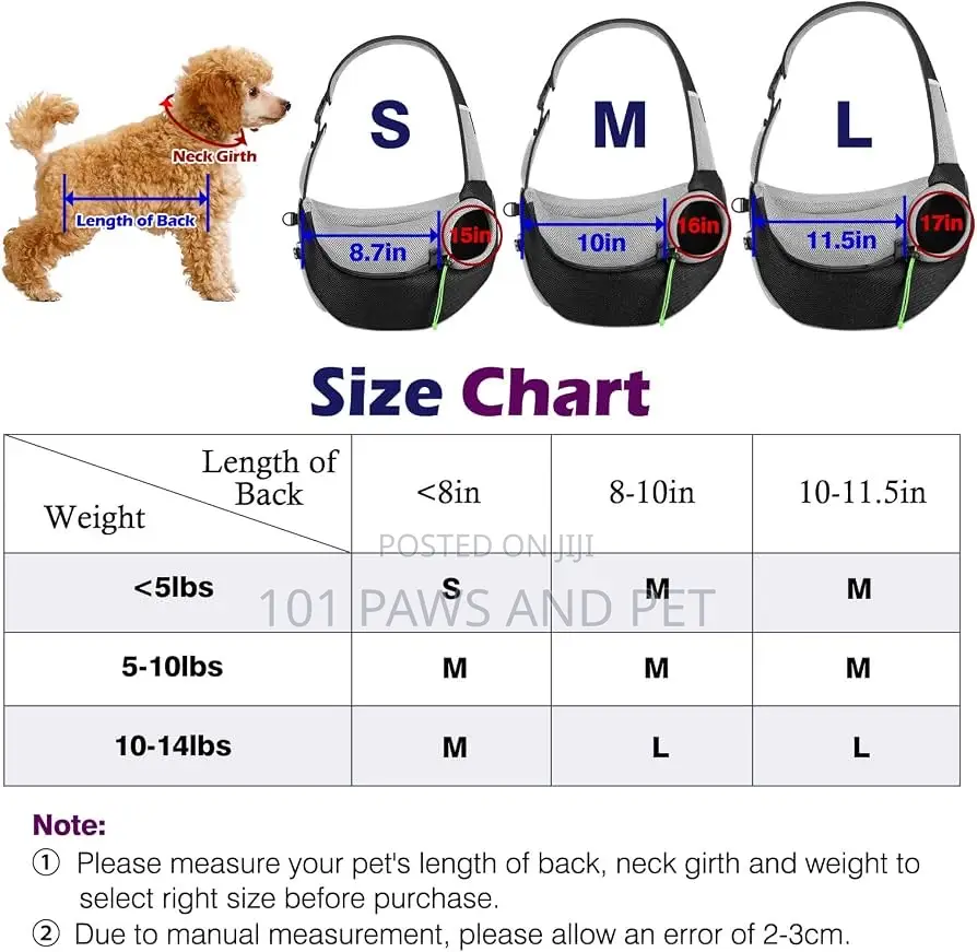 Pawaboo Dog Carrier Bag Transport Pet Bag