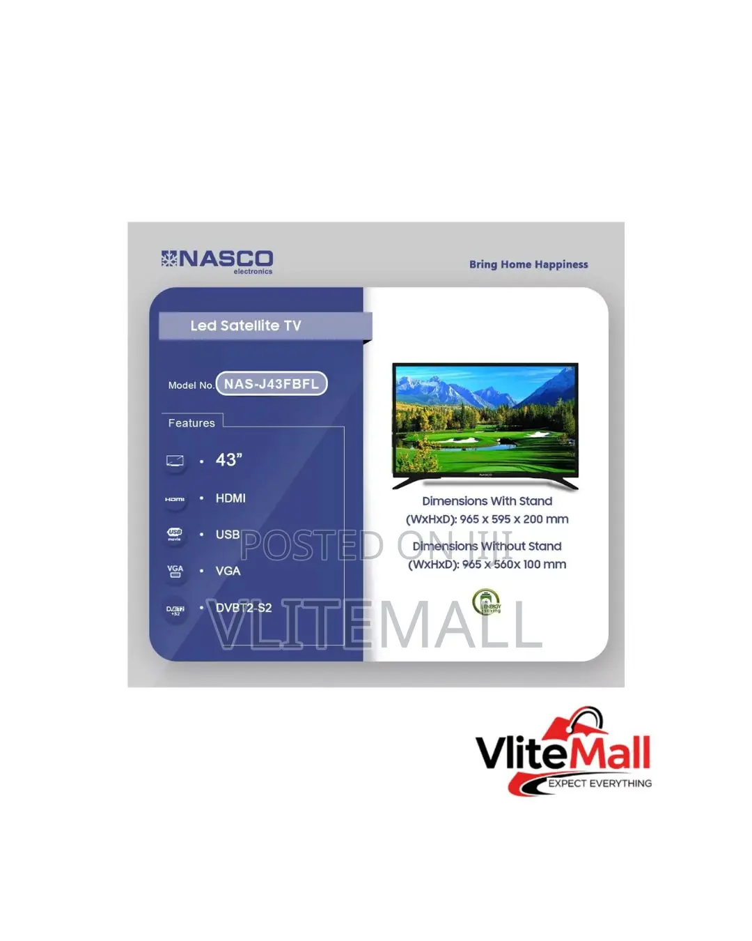 Nasco 43′′ LED Digital Satellite Television
Sku:
Nas-J43fbfl