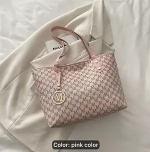 Pink Monogrm M Tote Bag