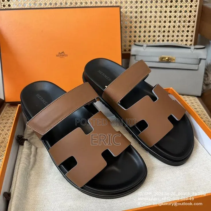 Original Hermes Chypre Slippers/Sandals, H-Strap Adjustable Slide