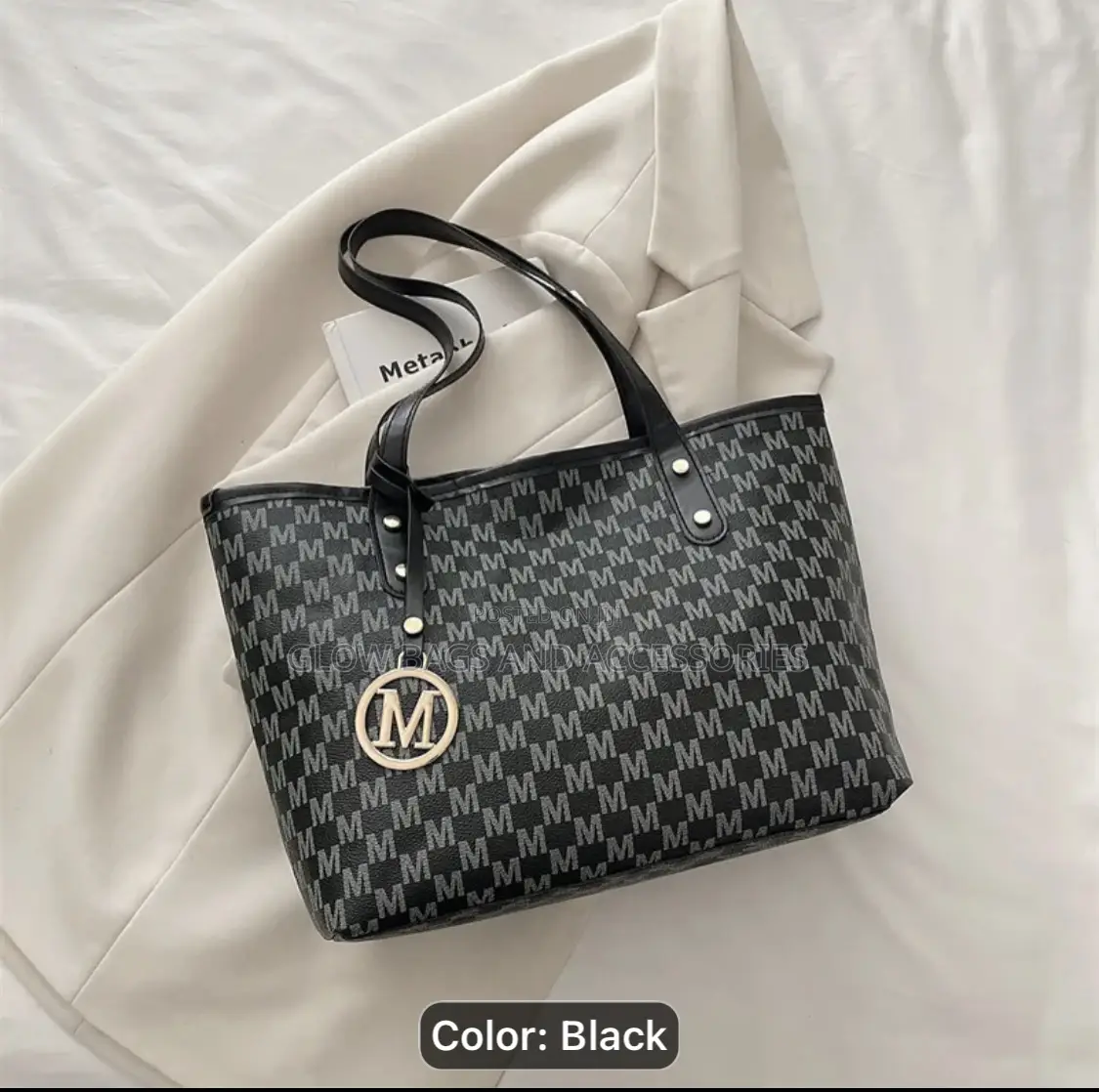 Pink Monogrm M Tote Bag