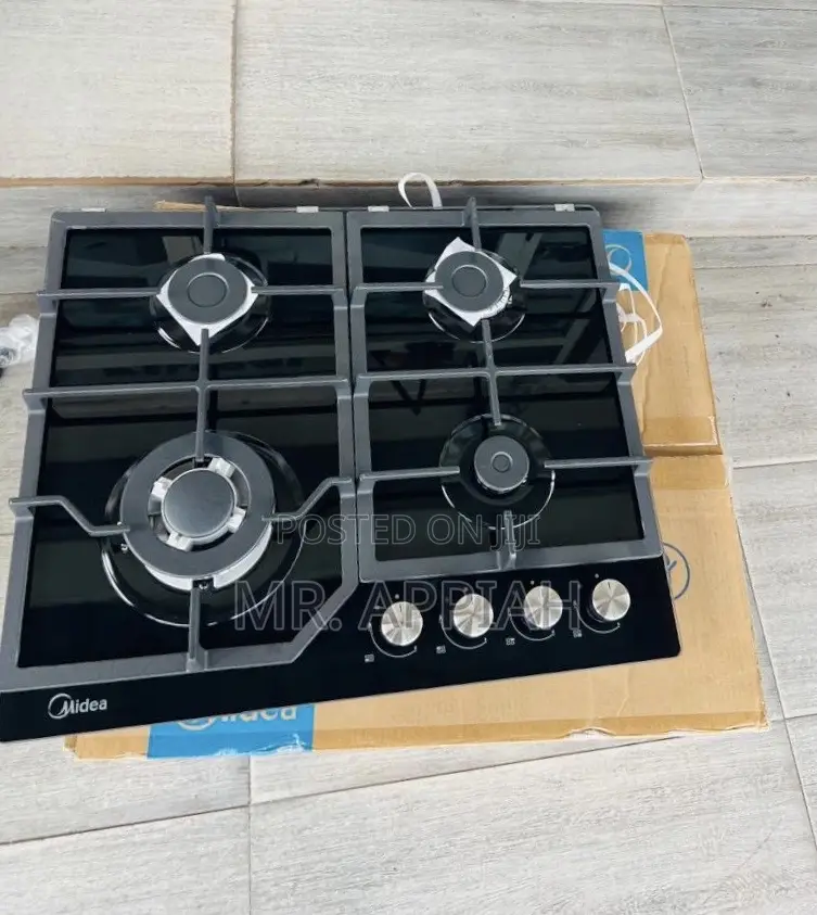 Extremely Durable Midea 60cm 4 Gas Tempered Glass Hob(Black) 