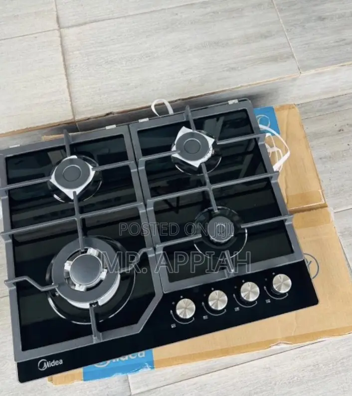 Extra Quality Midea 60GJ084 60cm 4 Gas Tempered Glass Hob 