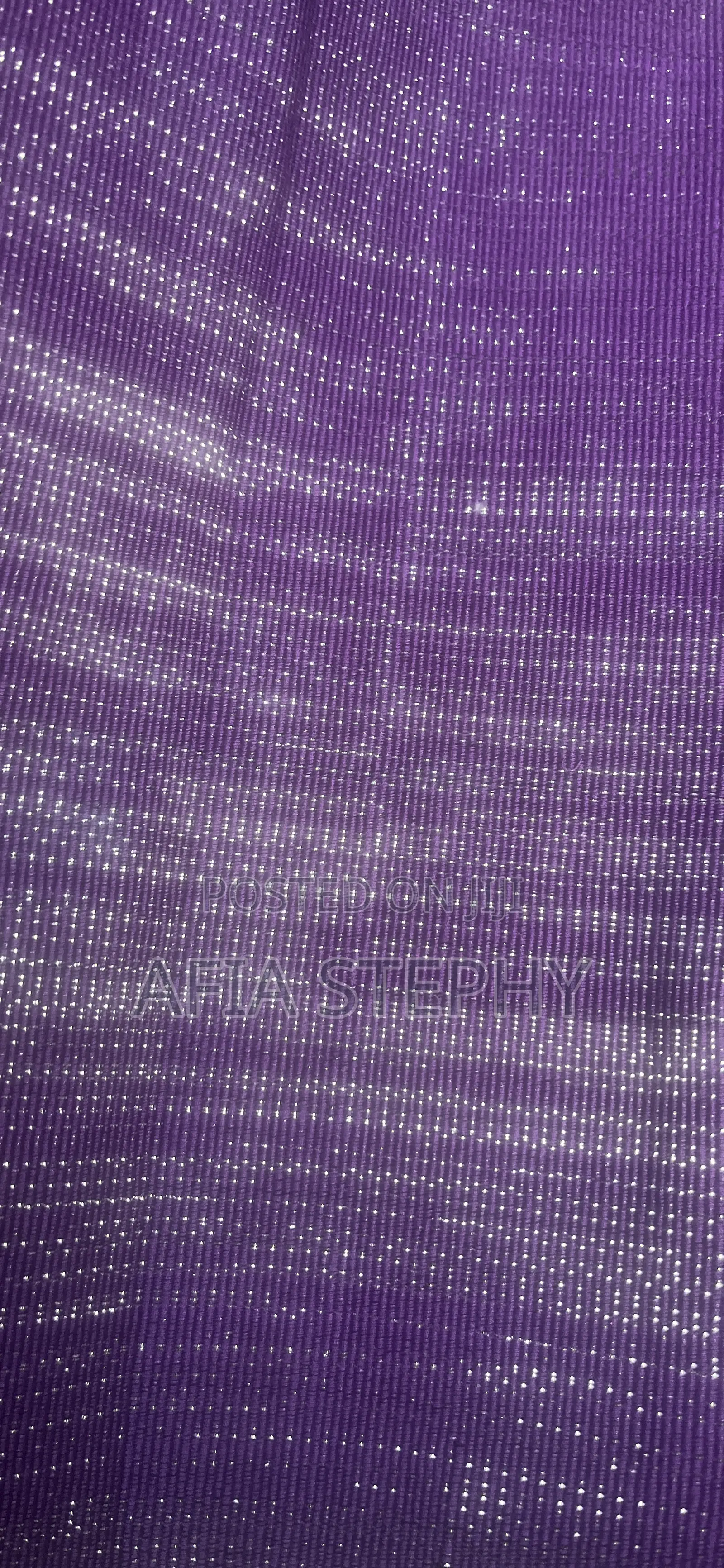 2yards Purple Silver Shimmer Material Kente Available