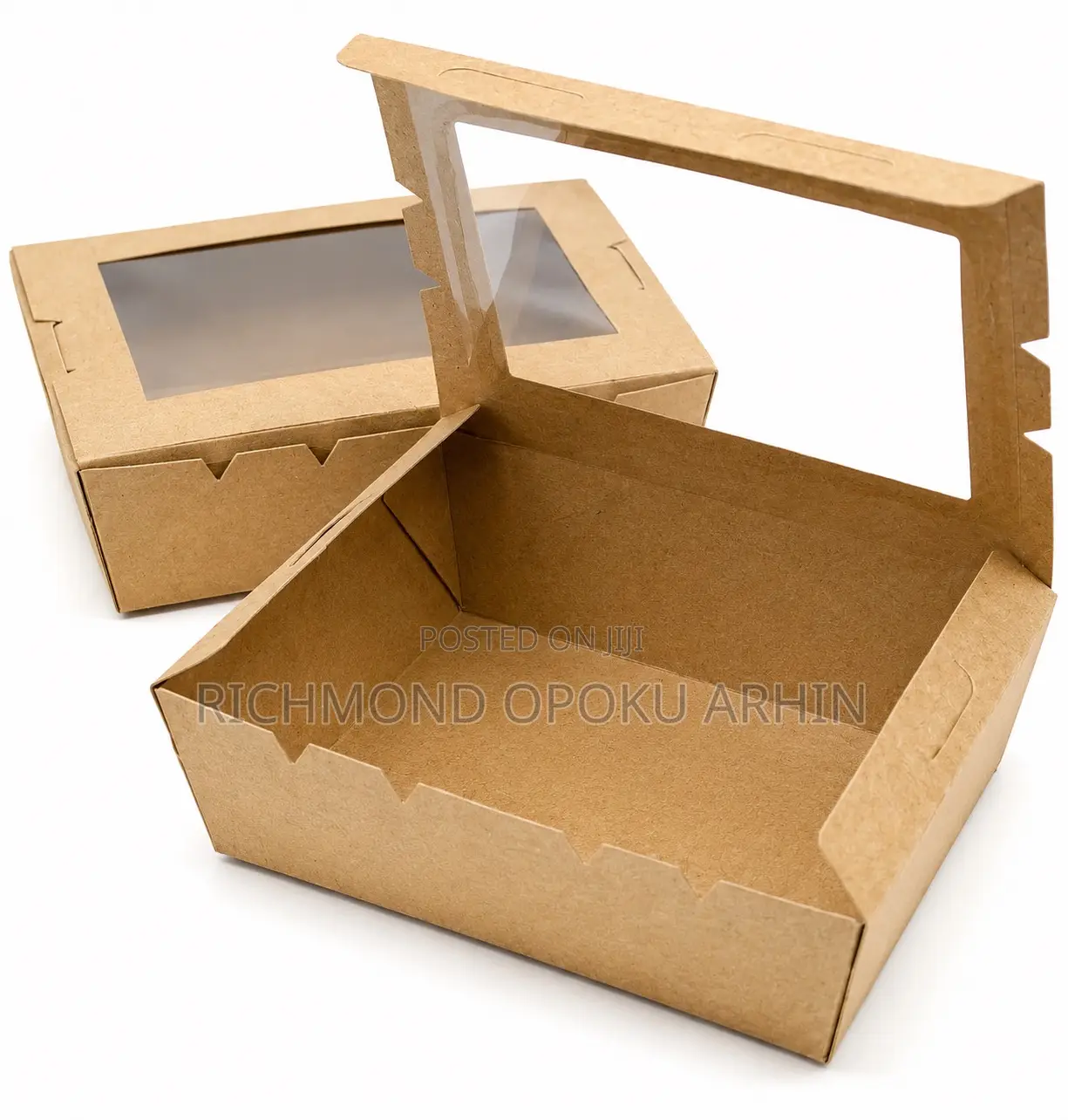 Brown Kraft Food Box With Window