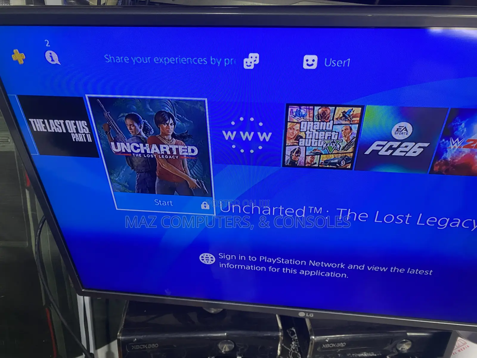 PS4 Standard With 5 Cool Games