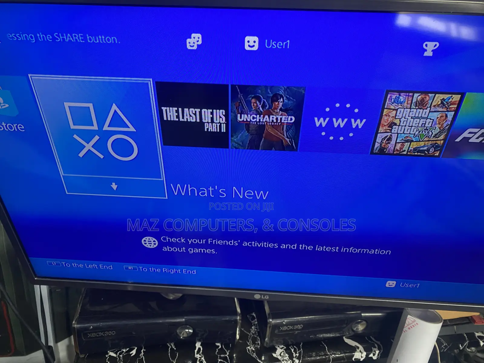 PS4 Standard With 5 Cool Games