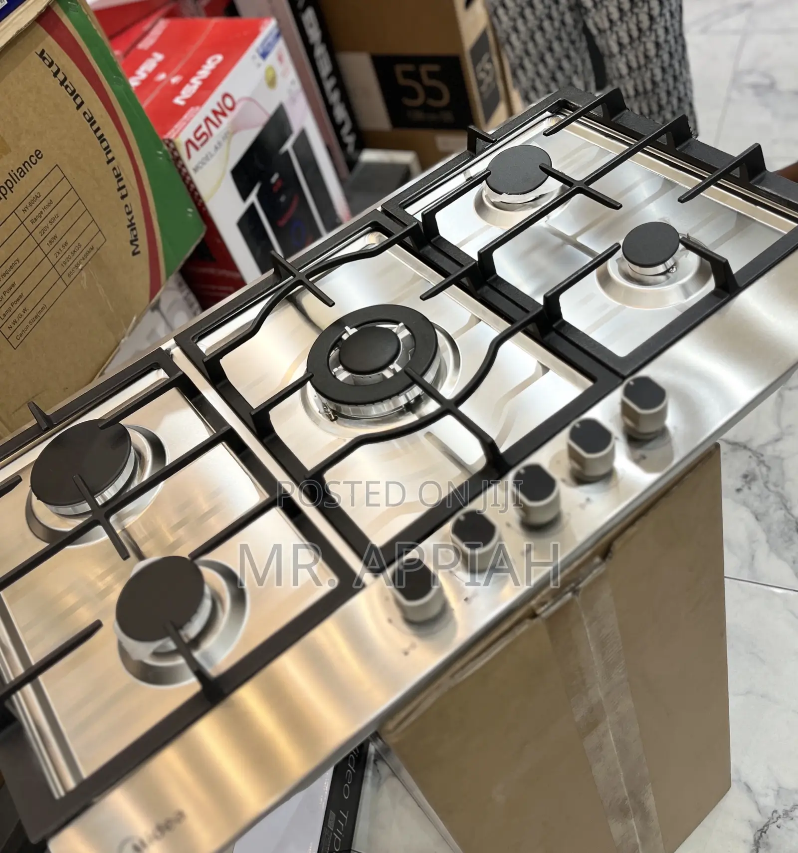 Sleek Midea 90G50ME 90cm Built in Hob(Gray)Stainless Steel